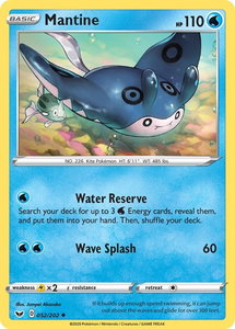 Mantine - SWSH01: Sword & Shield Base Set (SWSH01) #052/202 - Uncommon Pokémon Trading Card