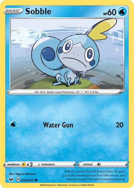 Sobble (054) trading card from SWSH01: Sword & Shield Base Set Sobble (054) - SWSH01: Sword & Shield Base Set Pokémon trading card