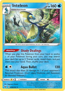 Inteleon (058) - SWSH01: Sword & Shield Base Set (SWSH01) #058/202 - Holo Rare Pokémon Trading Card