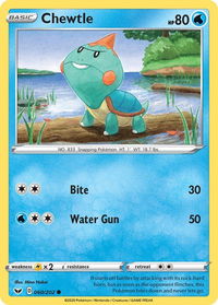 Chewtle - SWSH01: Sword & Shield Base Set (SWSH01) #060/202 - Common Pokémon Trading Card