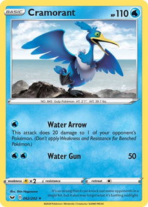 Cramorant - SWSH01: Sword & Shield Base Set (SWSH01) #062/202 - Rare Pokémon Trading Card