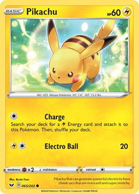 Pikachu - SWSH01: Sword & Shield Base Set (SWSH01) #065/202 - Common Pokémon Trading Card