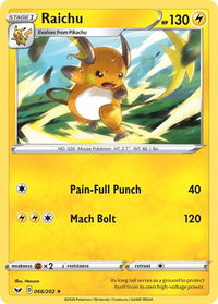 Raichu - SWSH01: Sword & Shield Base Set (SWSH01) #066/202 - Rare Pokémon Trading Card