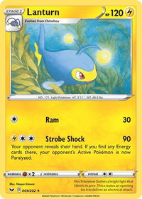 Lanturn - SWSH01: Sword & Shield Base Set (SWSH01) #069/202 - Rare Pokémon Trading Card