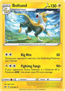 Boltund (075) - SWSH01: Sword & Shield Base Set (SWSH01) #075/202 - Holo Rare Pokémon Trading Card
