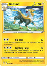 Boltund (075) - SWSH01: Sword & Shield Base Set (SWSH01) #075/202 - Holo Rare Pokémon Trading Card