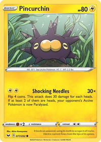 Pincurchin - SWSH01: Sword & Shield Base Set (SWSH01) #077/202 - Common Pokémon Trading Card