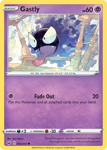 Gastly - SWSH01: Sword & Shield Base Set (SWSH01) #083/202 - Common Pokémon Trading Card