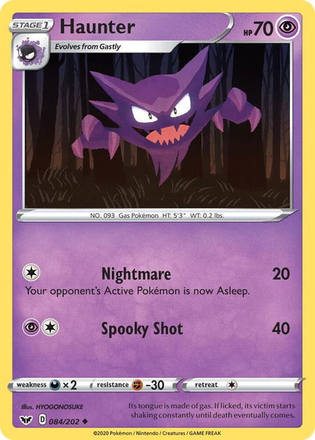 Haunter - SWSH01: Sword & Shield Base Set Pokémon trading card