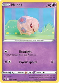 Munna - SWSH01: Sword & Shield Base Set (SWSH01) #087/202 - Common Pokémon Trading Card