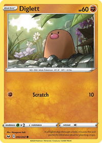 Diglett - SWSH01: Sword & Shield Base Set (SWSH01) #092/202 - Common Pokémon Trading Card