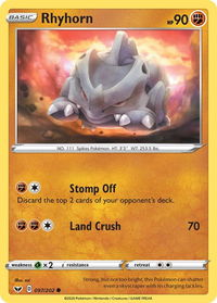Rhyhorn (097) - SWSH01: Sword & Shield Base Set (SWSH01) #097/202 - Common Pokémon Trading Card