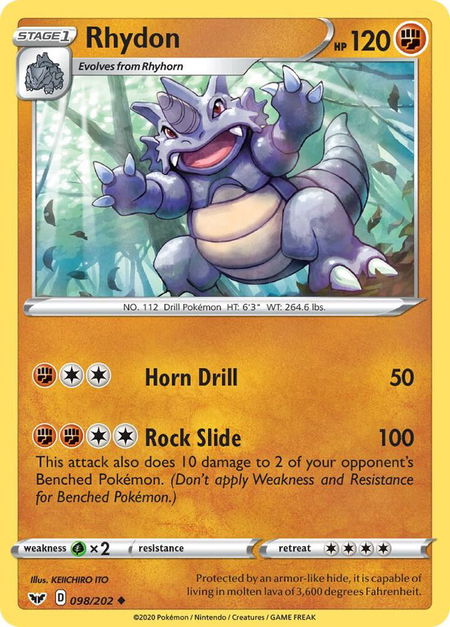 Rhydon - SWSH01: Sword & Shield Base Set Pokémon trading card