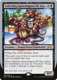 Infernius Spawnington III, Esq. - Unsanctioned (UND) #40 - Rare Magic: The Gathering Trading Card