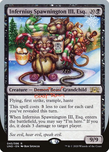 Infernius Spawnington III, Esq. - Unsanctioned Magic: The Gathering trading card