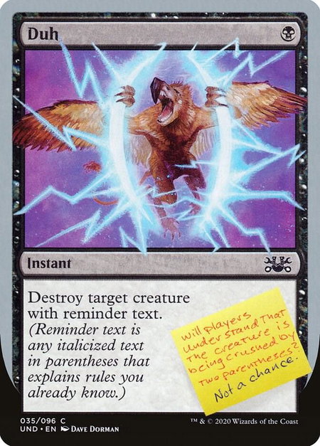 Duh - Unsanctioned Magic: The Gathering trading card