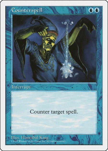 Counterspell trading card from Fifth Edition Counterspell - Fifth Edition Magic: The Gathering trading card