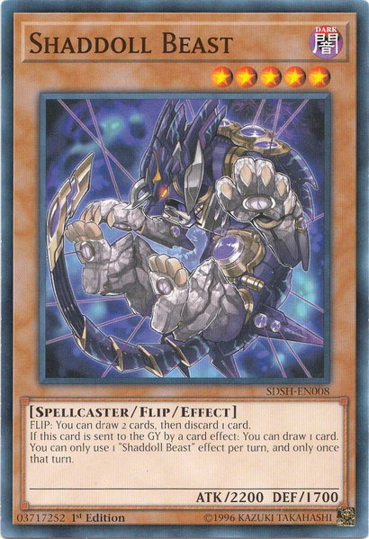 Shaddoll Beast trading card from Structure Deck: Shaddoll Showdown Shaddoll Beast - Structure Deck: Shaddoll Showdown YuGiOh trading card