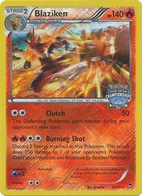 Blaziken - 14/111 (National Championships) - League & Championship Cards (PR) #014/111 - Promo Pokémon Trading Card