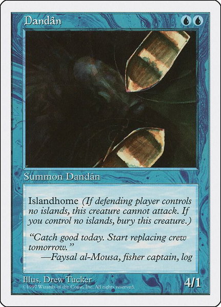 Dandan trading card from Fifth Edition Dandan - Fifth Edition Magic: The Gathering trading card