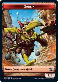 Goblin // Giant Teddy Bear Double-sided Token - Unsanctioned (UND) #null - Token Magic: The Gathering Trading Card