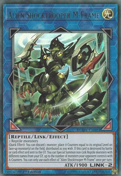 Alien Shocktrooper M-Frame trading card from Duel Overload Alien Shocktrooper M-Frame - Duel Overload YuGiOh trading card