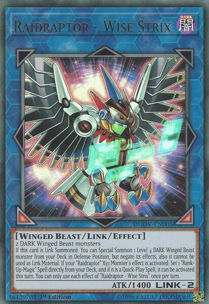 Raidraptor - Wise Strix trading card from Duel Overload Raidraptor - Wise Strix - Duel Overload YuGiOh trading card