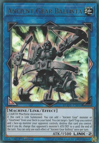 Ancient Gear Ballista trading card from Duel Overload Ancient Gear Ballista - Duel Overload YuGiOh trading card