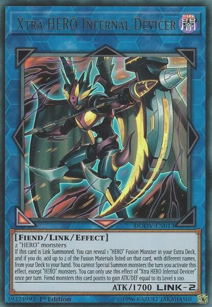 Xtra HERO Infernal Devicer trading card from Duel Overload Xtra HERO Infernal Devicer - Duel Overload YuGiOh trading card
