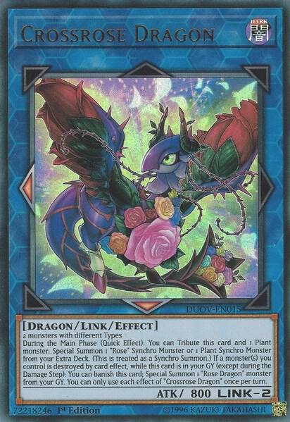 Crossrose Dragon trading card from Duel Overload Crossrose Dragon - Duel Overload YuGiOh trading card