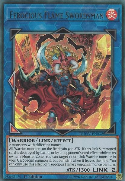 Ferocious Flame Swordsman - Duel Overload YuGiOh trading card