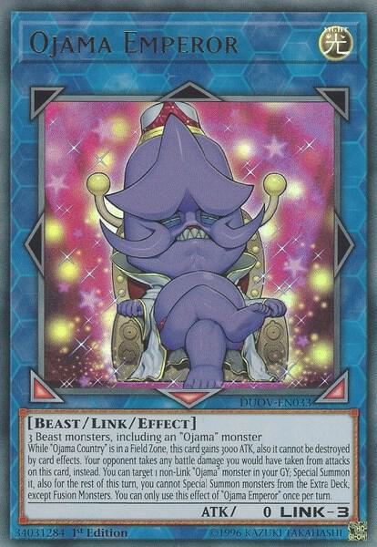 Ojama Emperor trading card from Duel Overload Ojama Emperor - Duel Overload YuGiOh trading card