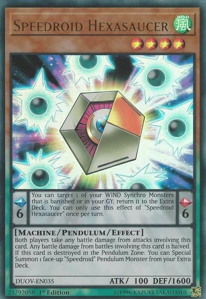 Speedroid Hexasaucer trading card from Duel Overload Speedroid Hexasaucer - Duel Overload YuGiOh trading card