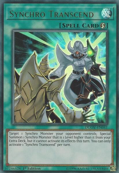 Synchro Transcend trading card from Duel Overload Synchro Transcend - Duel Overload YuGiOh trading card