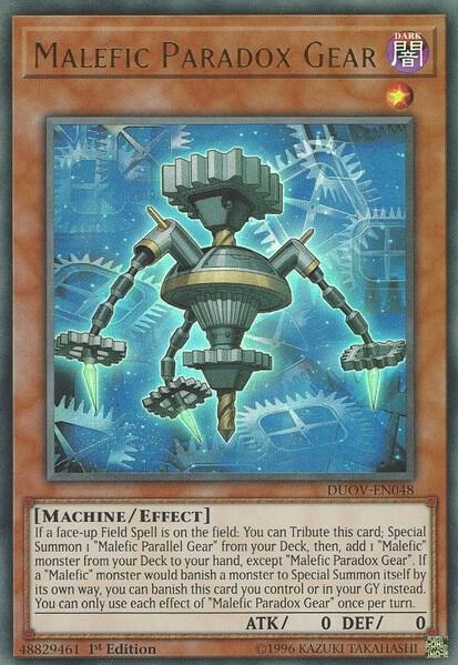 Malefic Paradox Gear trading card from Duel Overload Malefic Paradox Gear - Duel Overload YuGiOh trading card