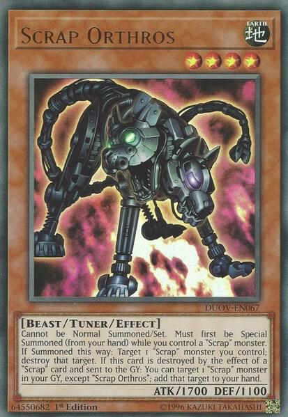 Scrap Orthros trading card from Duel Overload Scrap Orthros - Duel Overload YuGiOh trading card