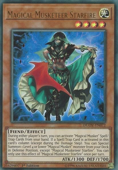 Magical Musketeer Starfire trading card from Duel Overload Magical Musketeer Starfire - Duel Overload YuGiOh trading card