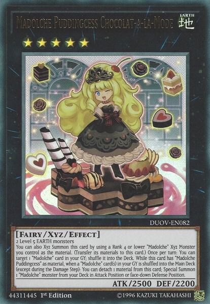 Madolche Puddingcess Chocolat-a-la-Mode trading card from Duel Overload Madolche Puddingcess Chocolat-a-la-Mode - Duel Overload YuGiOh trading card