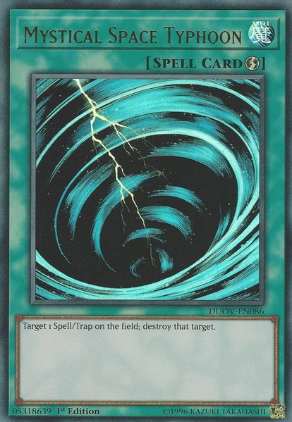 Mystical Space Typhoon trading card from Duel Overload Mystical Space Typhoon - Duel Overload YuGiOh trading card