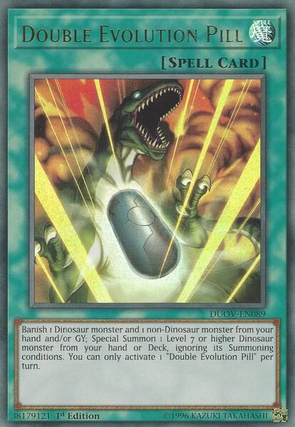 Double Evolution Pill trading card from Duel Overload Double Evolution Pill - Duel Overload YuGiOh trading card