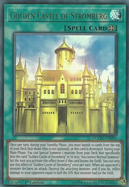 Golden Castle of Stromberg trading card from Duel Overload Golden Castle of Stromberg - Duel Overload YuGiOh trading card