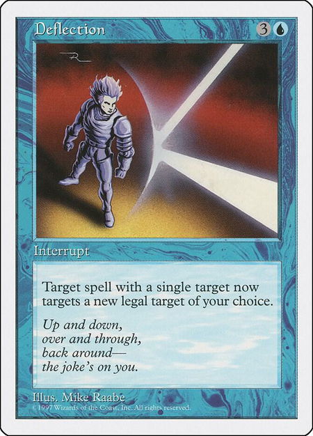 Deflection trading card from Fifth Edition Deflection - Fifth Edition Magic: The Gathering trading card