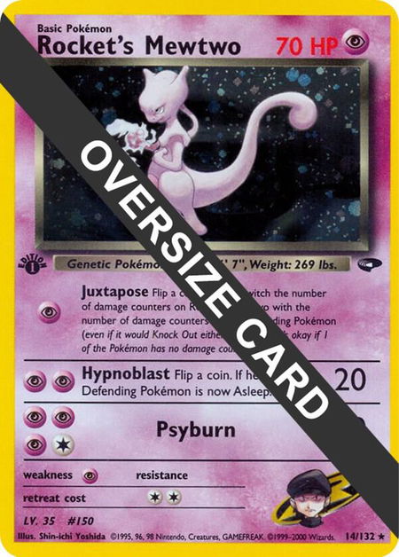 Rocket's Mewtwo - 14/132 trading card from Jumbo Cards Rocket's Mewtwo - 14/132 - Jumbo Cards Pokémon trading card