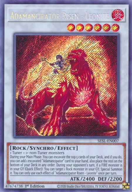 Adamancipator Risen - Leonite - Secret Slayers YuGiOh trading card