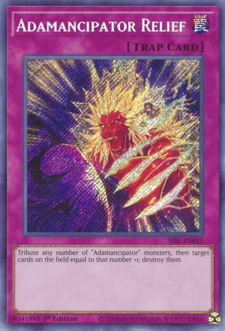 Adamancipator Relief - Secret Slayers YuGiOh trading card