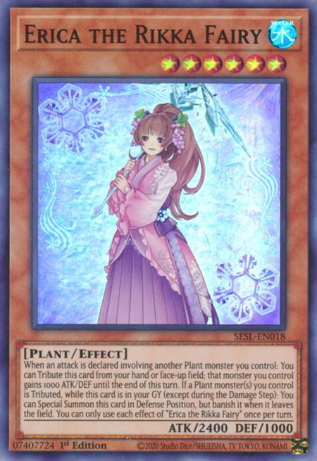 Erica the Rikka Fairy - Secret Slayers YuGiOh trading card