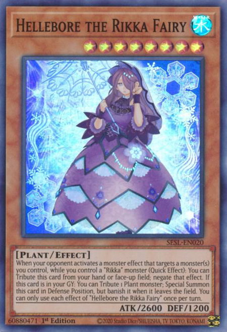 Hellebore the Rikka Fairy - Secret Slayers YuGiOh trading card