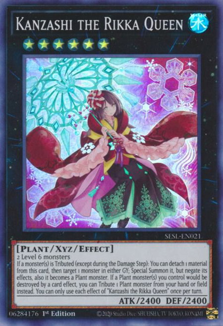 Kanzashi the Rikka Queen - Secret Slayers YuGiOh trading card
