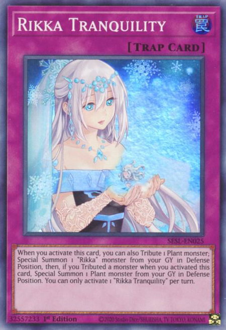 Rikka Tranquility - Secret Slayers YuGiOh trading card