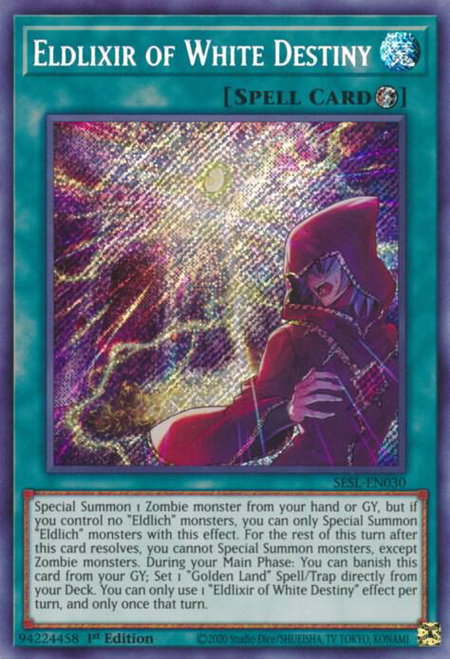 Eldlixir of White Destiny - Secret Slayers YuGiOh trading card